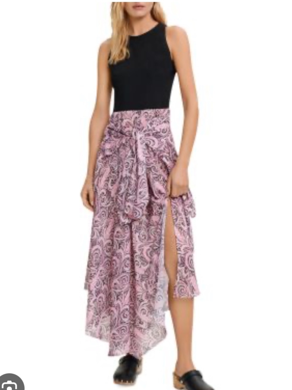 Maje Rapripollo Paisley Trompe L'Oeil Dress - Size EU 36